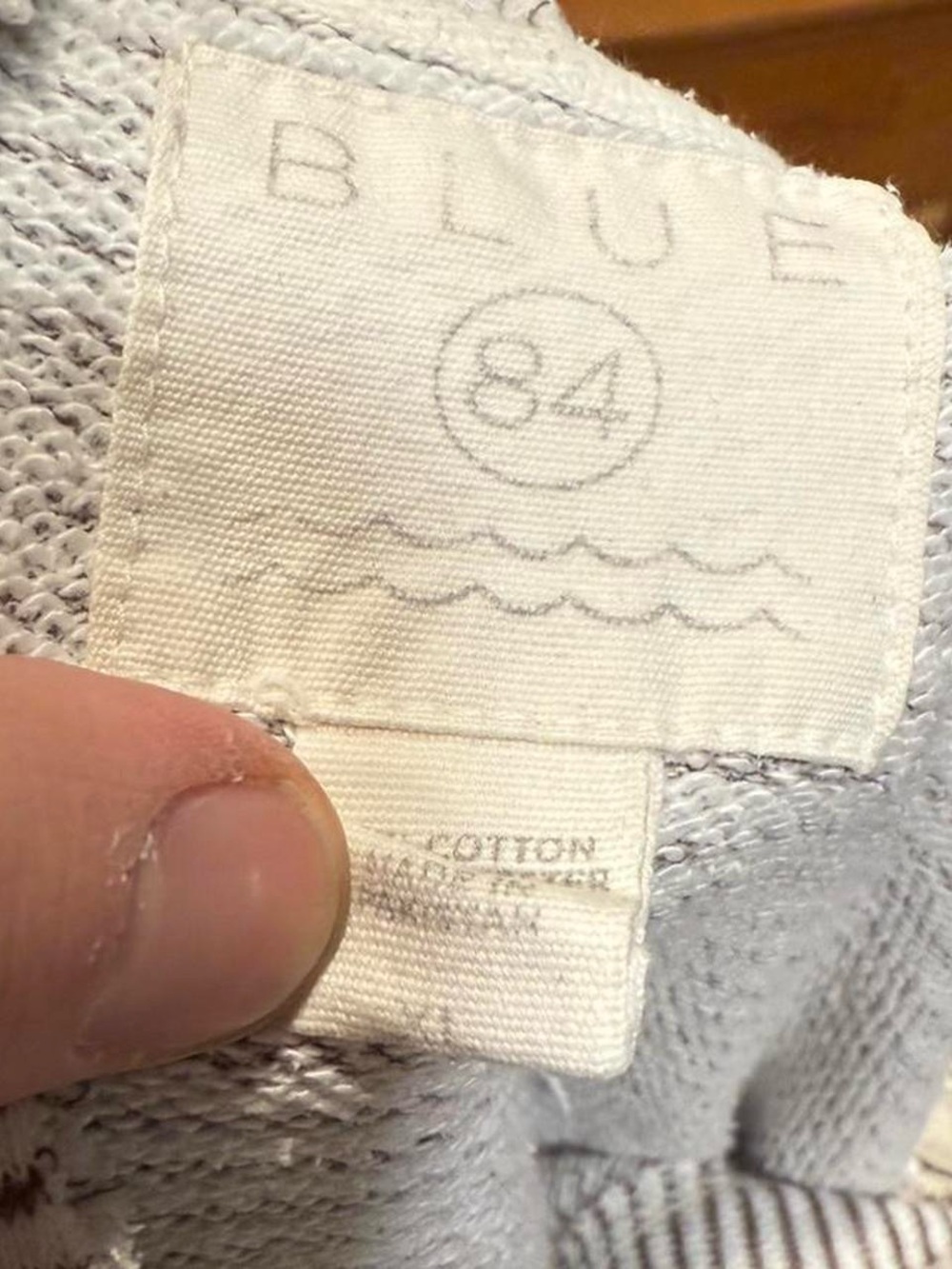 Y2K Blue 84 Striped Mockneck Hoodie - Picture 3 of 3